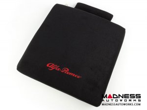 Seat Cushion - Black w/ Alfa Romeo Logo in Red Seat Cushion - Black w/ Alfa Romeo Logo in Red